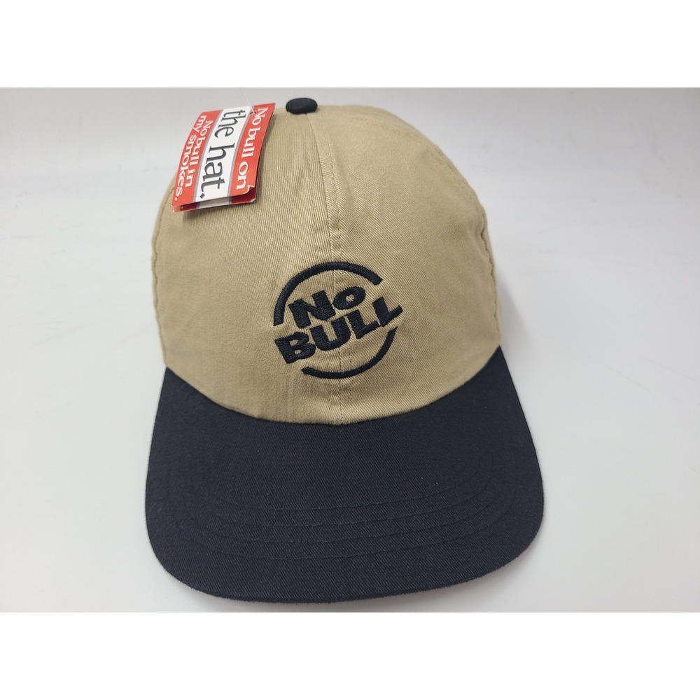 Vintage No Bull Winston Cigarettes Strapback Adjustable Hat Cap Men‎ Beige Black